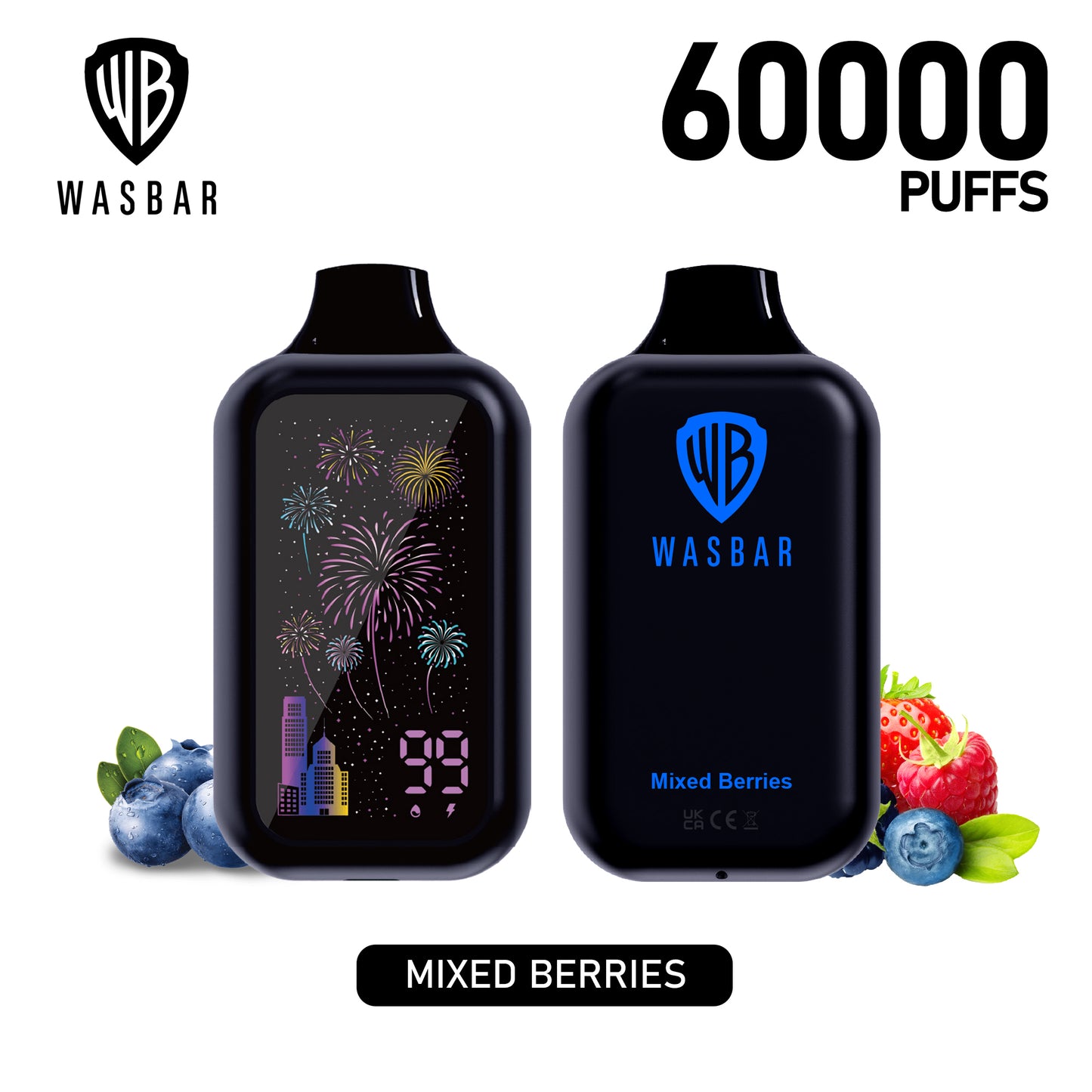 WASBAR 60000 60K Puffs Wiederaufladbares Einweg Kit - 💥 Nehme 5 Zahle NUR 4! + Ab einem Einkauf von 100€ 2 Mystery Gratis💥