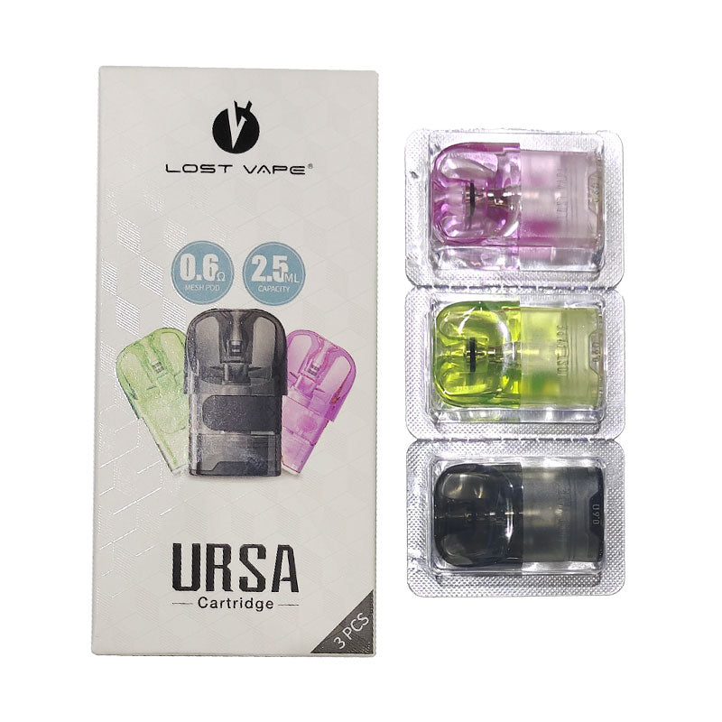 Lost Vape Ursa Nano Replacement Pod Cartridge 2.5ml für Ursa Nano Kit / Ursa Baby Pod Kit / Ursa Pro Kit / Ursa Nano Pro / Ursa S Kit / Ursa Baby Pro Kit / Ursa Pocket Kit / Ursa Nano Air kit / Ursa Nano 2 kit (3Stück/Packung)