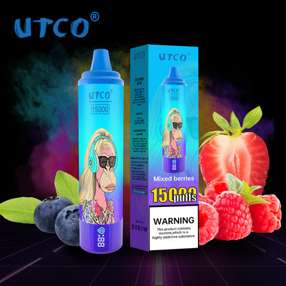 [Clearance Sale] UTCO 15000 Puffs Wiederaufladbares Einweg Kit - Kaufen Sie 4 Stück und erhalten Sie 1 Stück gratis (Zufällige Geschmacksrichtungen)