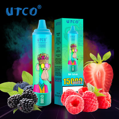 [Clearance Sale] UTCO 15000 Puffs Wiederaufladbares Einweg Kit - Kaufen Sie 4 Stück und erhalten Sie 1 Stück gratis (Zufällige Geschmacksrichtungen)