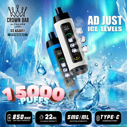AL Fakher Crown Bar 15K Ice Adjust Einweg Kit (15000 Puffs) - 💥 Nehme 5 Zahle NUR 4! + Ab einem Einkauf von 100€ 2 Mystery Gratis💥