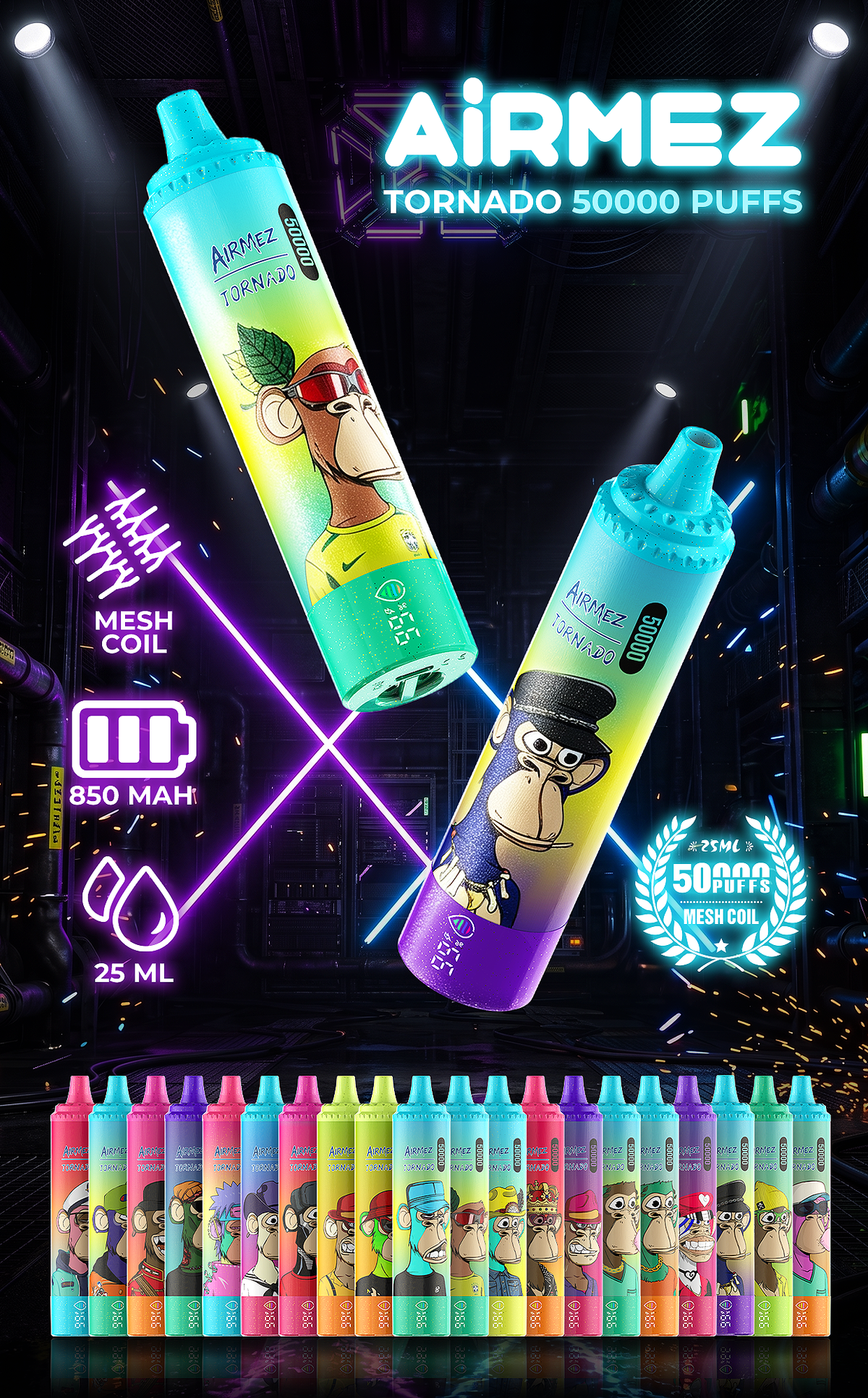 AiRMEZ Tornado 50K Puffs Einweg Kit 25ml