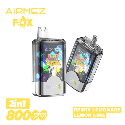 AiRMEZ Fox 80000 80K Puffs Einweg Kit 30ml (Dual Flavor) - 💥 Nehme 5 Zahle NUR 4! + Ab einem Einkauf von 100€ 2 Mystery Gratis💥