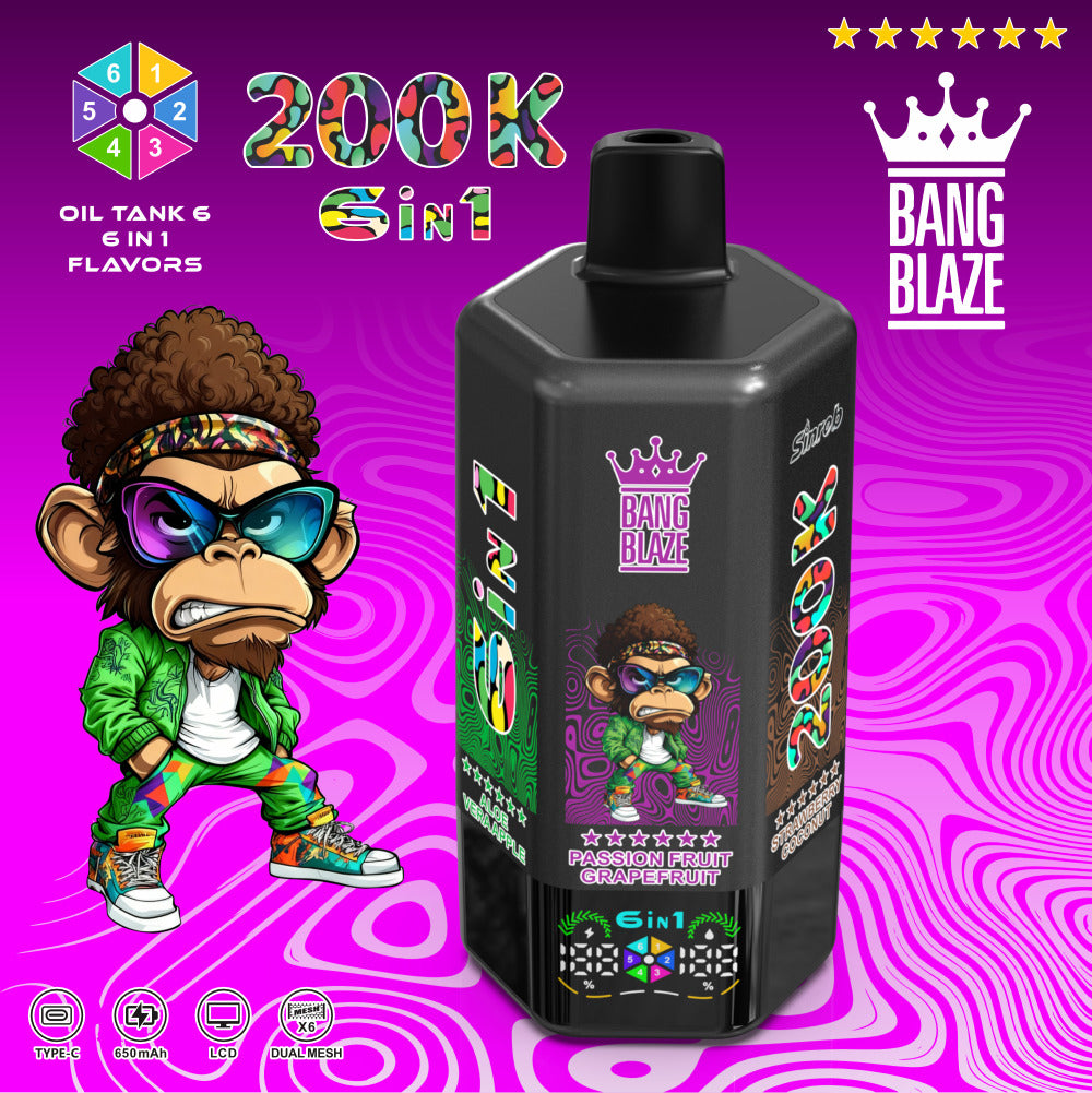 Bang Blaze 200K 200000 Puffs 6 in 1 Einweg Kit