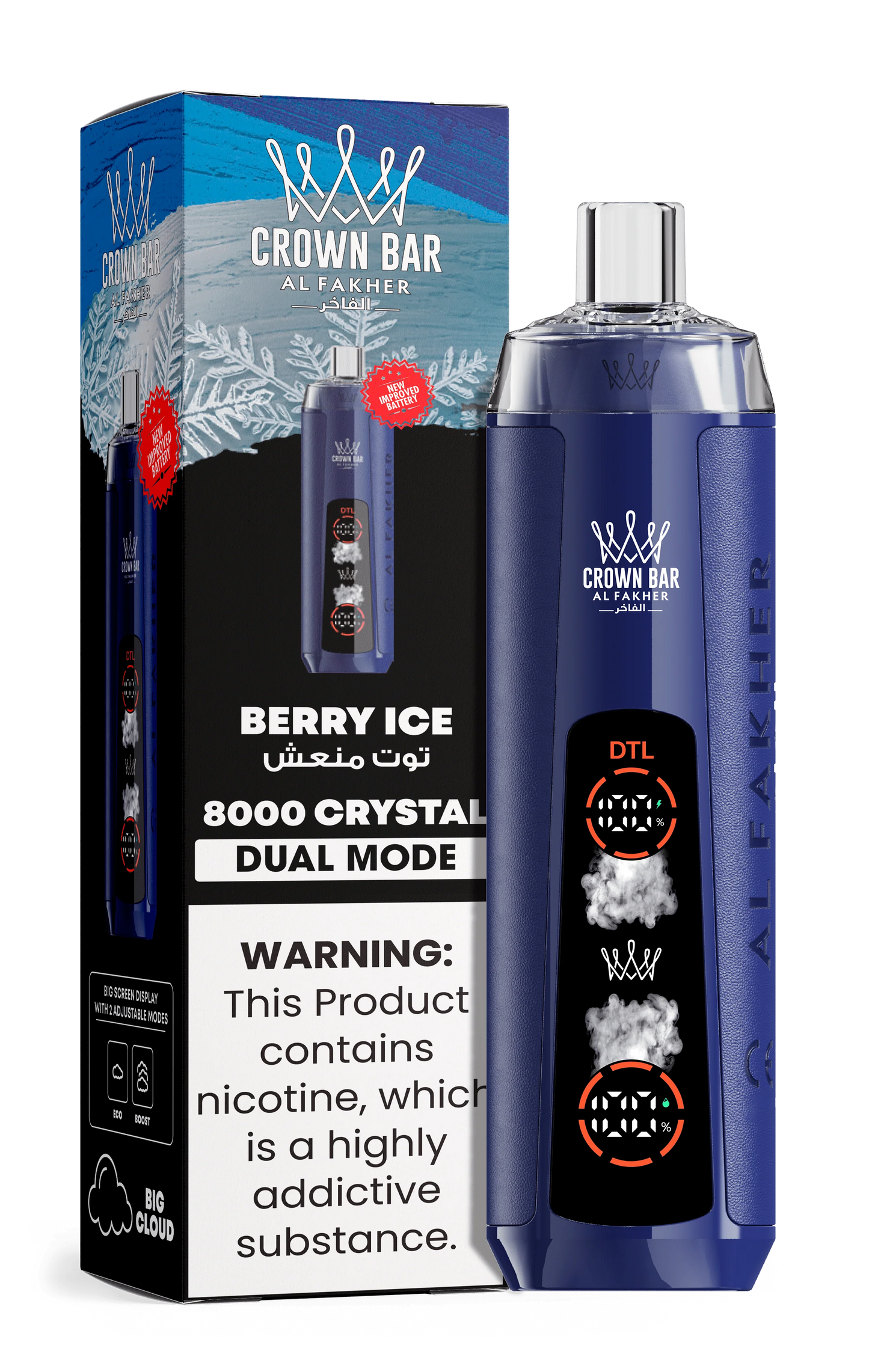 AL Fakher Crown Bar 8000 Crystal Dual Mode Einweg Kit - 💥 Nehme 5 Zahle NUR 4! + Ab einem Einkauf von 100€ 2 Mystery Gratis💥