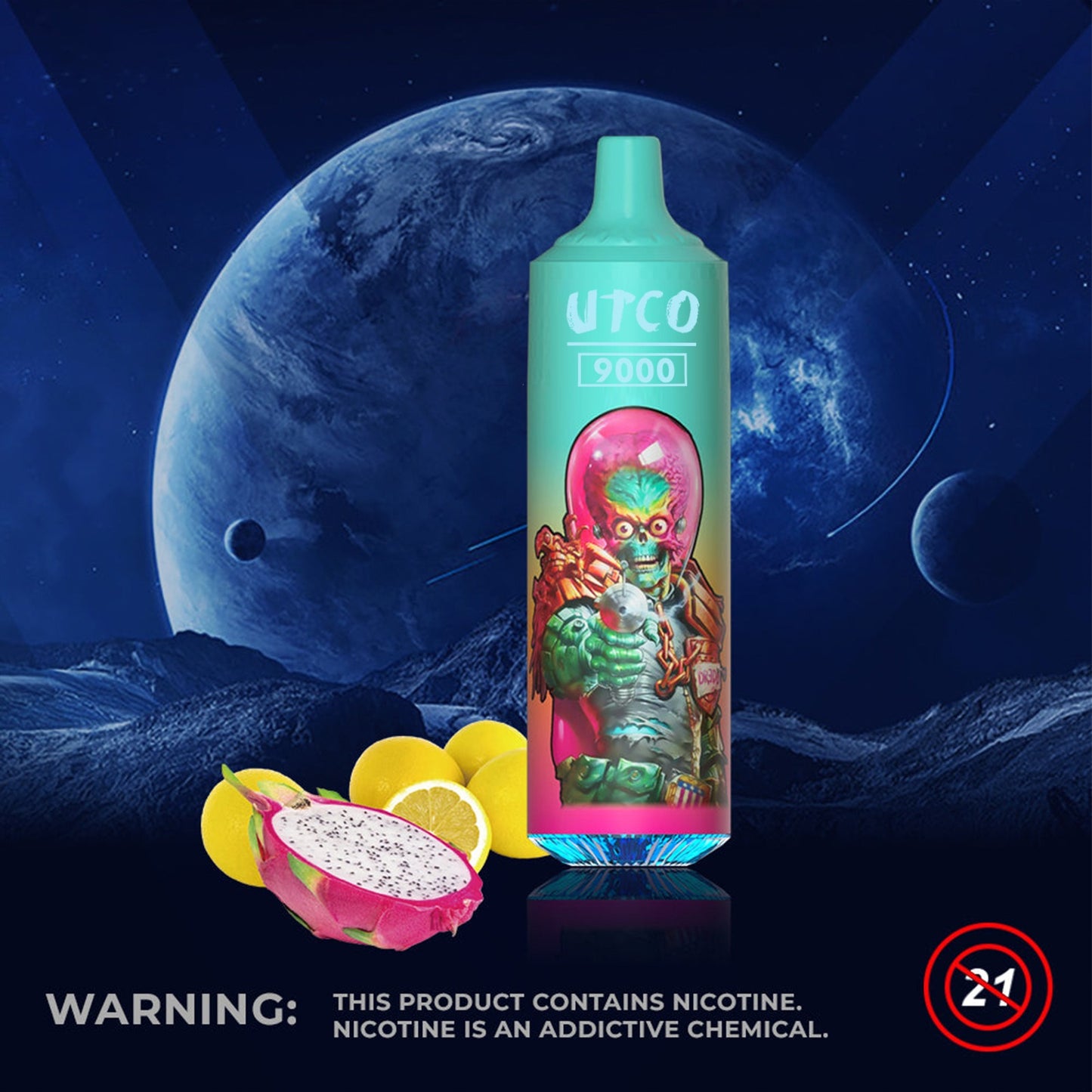 UTCO Aliens 9000 Einweg E-Zigarette Disposable Kit wiederaufladbar - Kaufen Sie 3 Stück und erhalten Sie 1 Stück zusätzlich als Geschenk (Produkte und Geschmacksrichtungen sind zufällig)