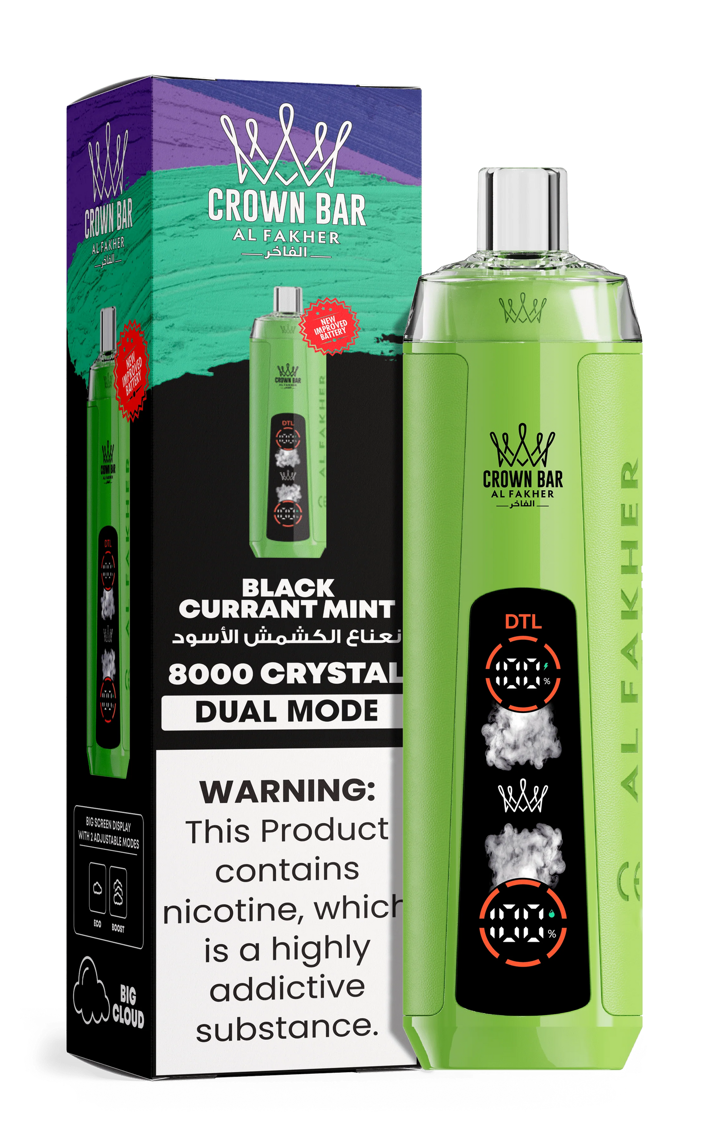 AL Fakher Crown Bar 8000 Crystal Dual Mode Einweg Kit - 💥 Nehme 5 Zahle NUR 4! + Ab einem Einkauf von 100€ 2 Mystery Gratis💥