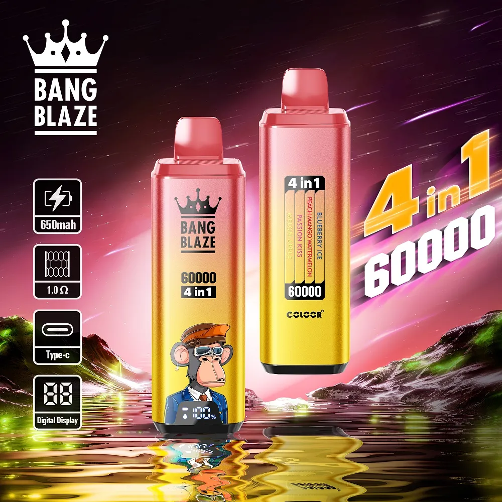 Bang Blaze 4IN1 60000 60K Puffs Wiederaufladbares Einweg Kit - 💥 Nehme 5 Zahle NUR 4! + Ab einem Einkauf von 100€ 2 Mystery Gratis💥