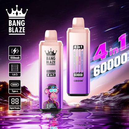 Bang Blaze 4IN1 60000 60K Puffs Wiederaufladbares Einweg Kit - 💥 Nehme 5 Zahle NUR 4! + Ab einem Einkauf von 100€ 2 Mystery Gratis💥