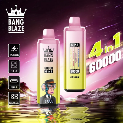Bang Blaze 4IN1 60000 60K Puffs Wiederaufladbares Einweg Kit - 💥 Nehme 5 Zahle NUR 4! + Ab einem Einkauf von 100€ 2 Mystery Gratis💥
