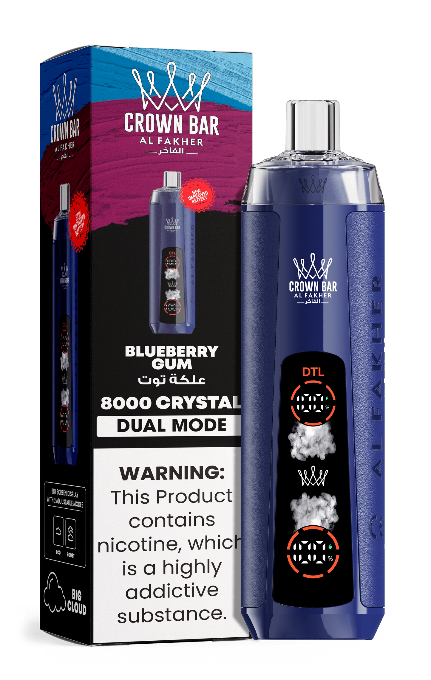 AL Fakher Crown Bar 8000 Crystal Dual Mode Einweg Kit - 💥 Nehme 5 Zahle NUR 4! + Ab einem Einkauf von 100€ 2 Mystery Gratis💥