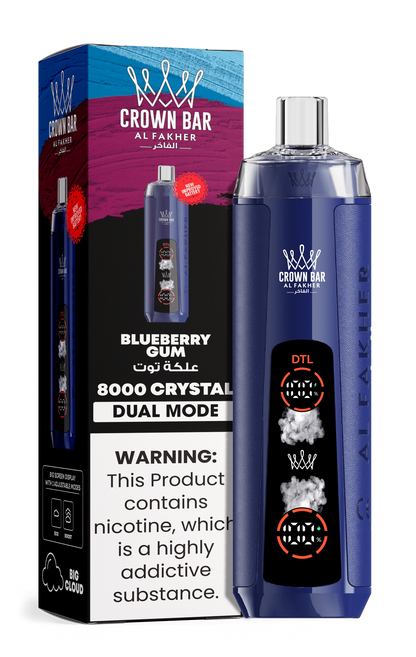 AL Fakher Crown Bar 8000 Crystal Dual Mode Einweg Kit - 💥 Nehme 5 Zahle NUR 4! + Ab einem Einkauf von 100€ 2 Mystery Gratis💥