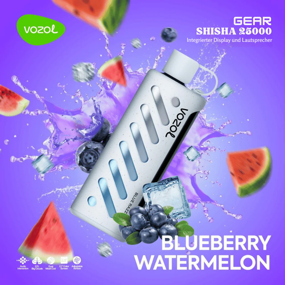 Vozol GEAR SHISHA 25000 Puffs Einweg Kit - 💥 Nehme 5 Zahle NUR 4! + Ab einem Einkauf von 100€ 2 Mystery Gratis💥