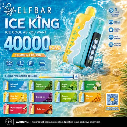 ELF BAR Ice King 40K 40000 Puffs Einweg Kit - Summer Edition - 💥 Nehme 5 Zahle NUR 4! + Ab einem Einkauf von 100€ 2 Mystery Gratis💥
