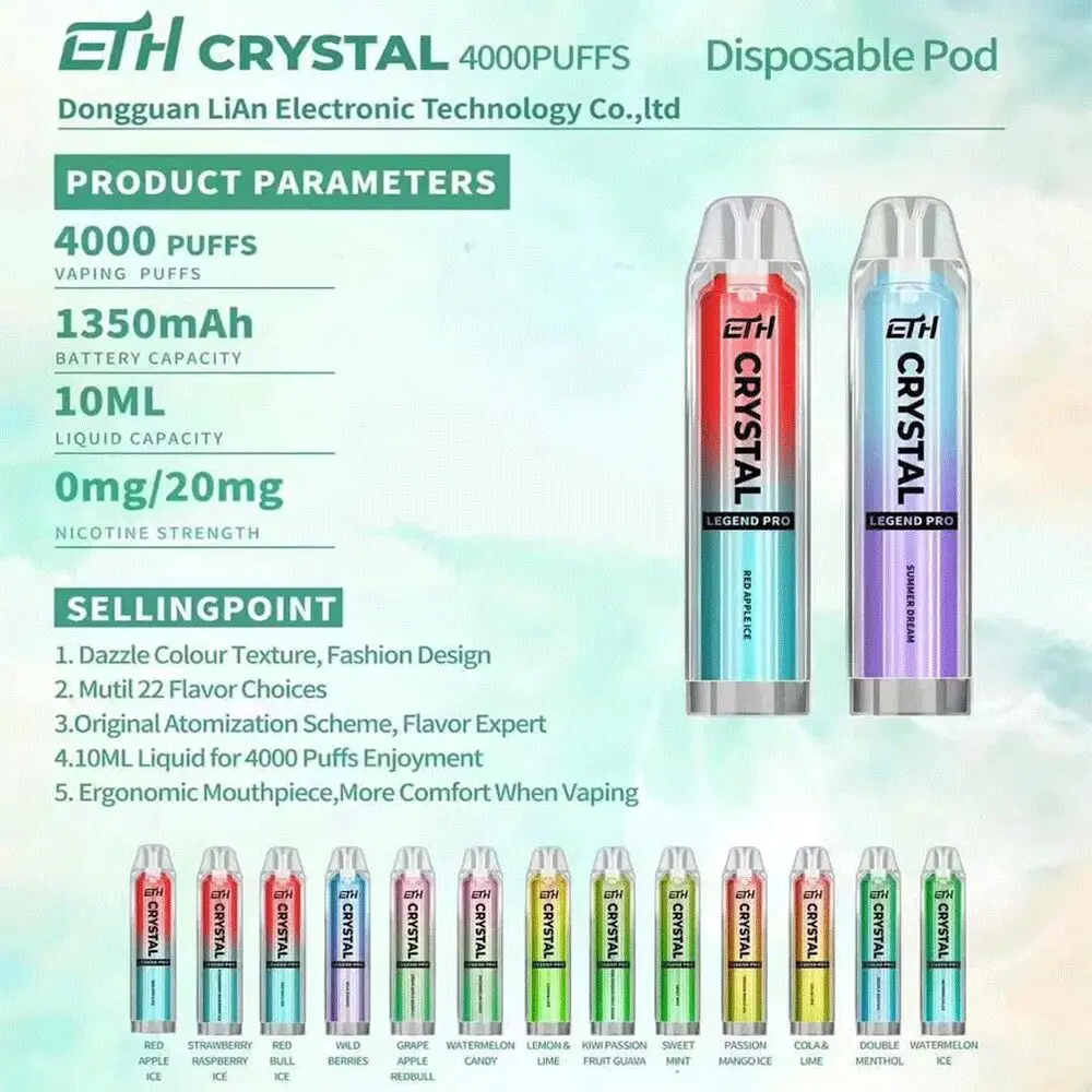ETH Crystal 4000 Puffs Wiederaufladbares Einweg Kit
