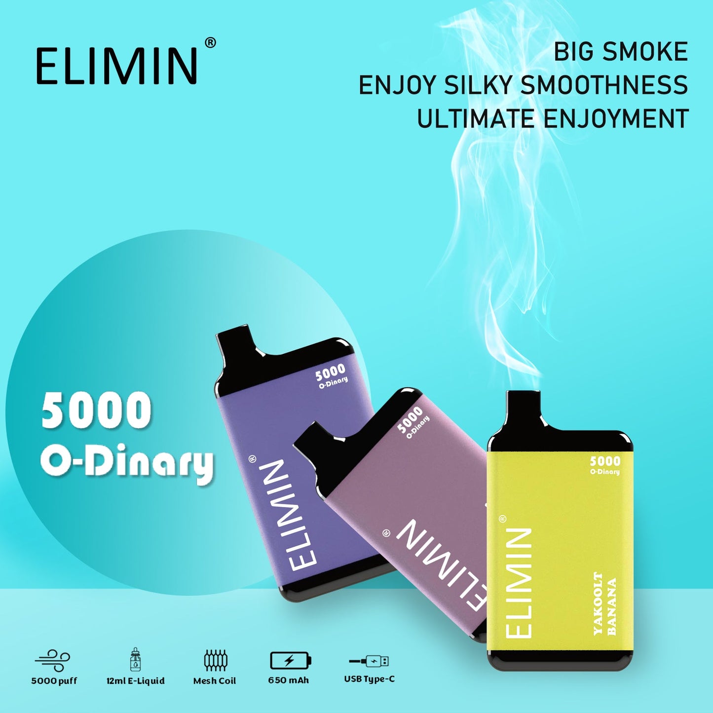 Elimin O-Dinary 5000 Einweg E-Zigarette Disposable Kit 650mAh wiederaufladbar