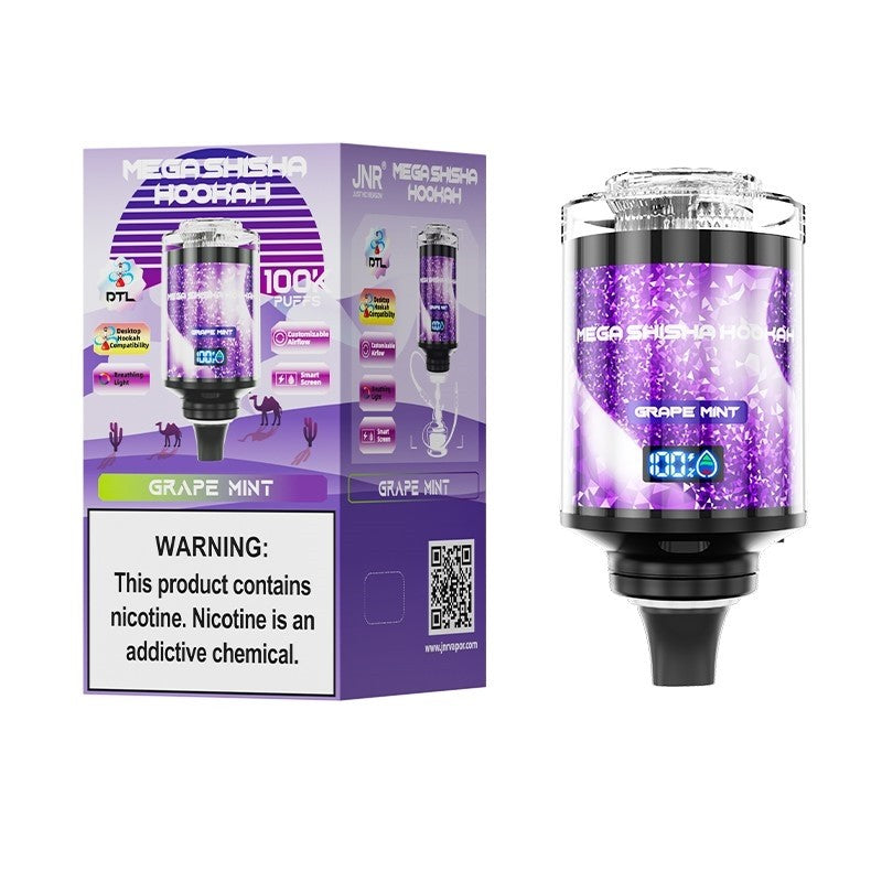 JNR Mega Shisha Hookah 100K Wiederaufladbares Einweg Kit 60ml - 💥 Nehme 4 Zahle NUR 3! + Ab einem Einkauf von 100€ 2 Mystery Gratis💥
