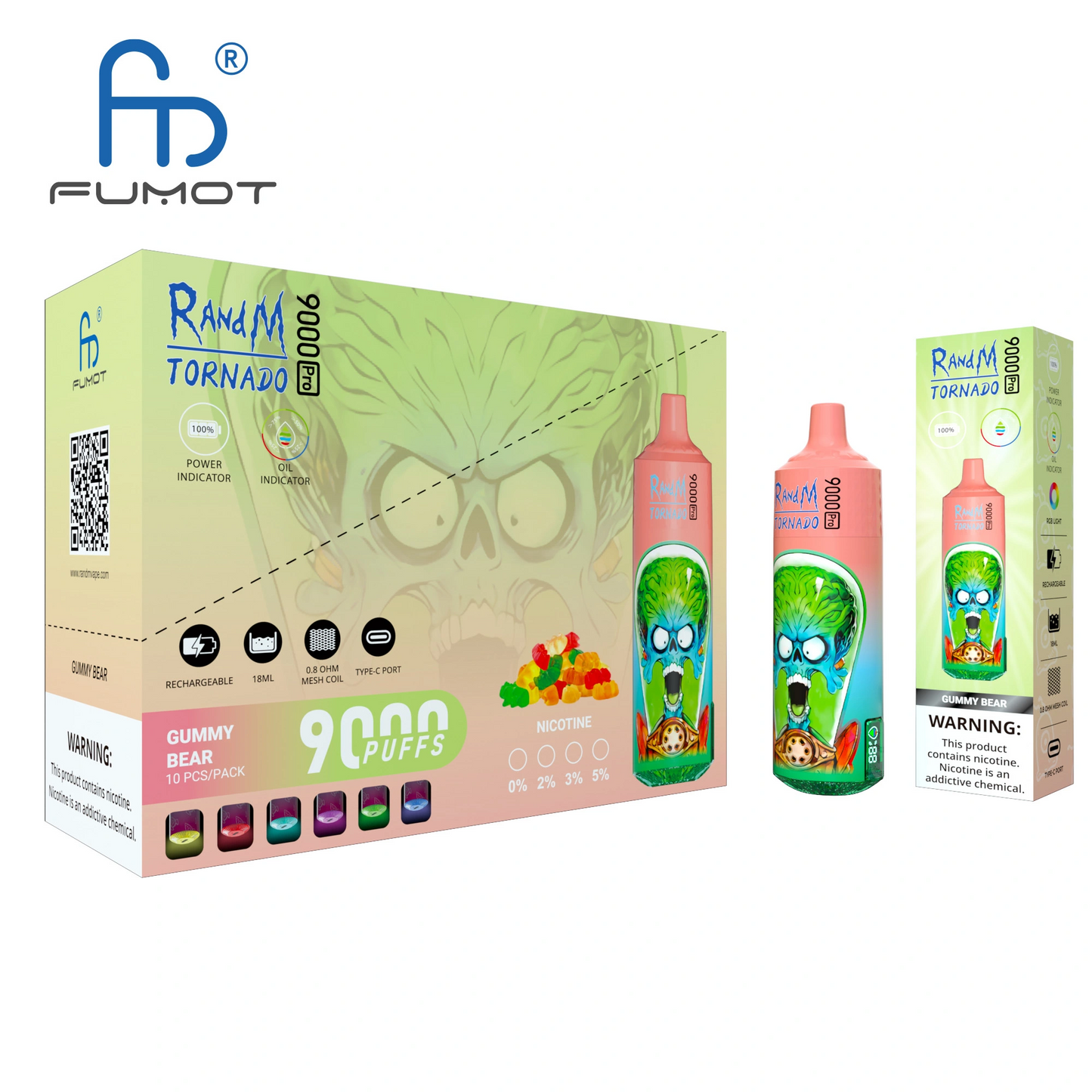 Randm Tornado 9000 Pro 9000 Puffs Wiederaufladbares Einweg Kit
