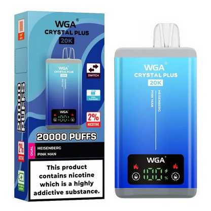 WGA Crystal Plus 20000 Puffs 2-in-1 Wiederaufladbares Einweg Kit - 📢EXKLUSIVES ANGEBOT - Nehme 4 Zahle NUR 3 an der Kasse!+Ab einem Einkauf von 100€ 1 Mystery Vapes Gratis📢