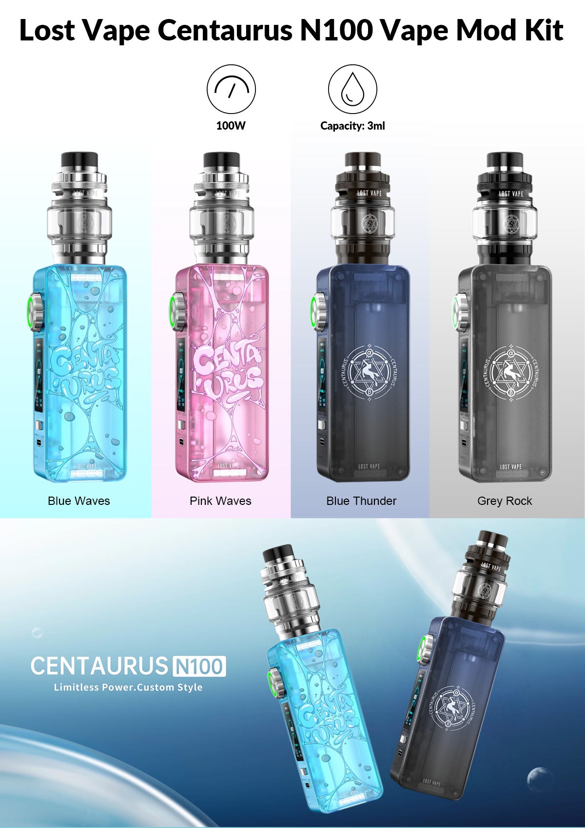 Lost Vape Centaurus N100 Kit mit Centaurus Sub Ohm Verdampfer 5ml