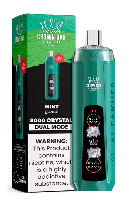 AL Fakher Crown Bar 8000 Crystal Dual Mode Einweg Kit - 💥 Nehme 5 Zahle NUR 4! + Ab einem Einkauf von 100€ 2 Mystery Gratis💥