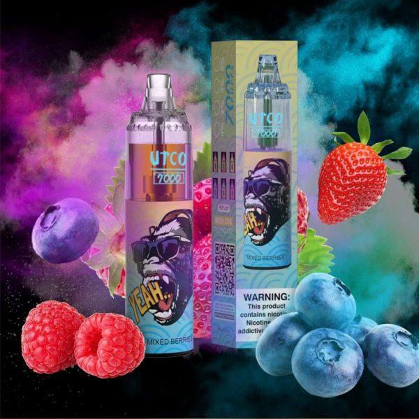 UTCO Gorilla 7000 Einweg E-Zigarette Disposable Kit Wiederaufladbar - Kaufen Sie 3 Stück und erhalten Sie 1 Stück zusätzlich als Geschenk (Produkte und Geschmacksrichtungen sind zufällig)