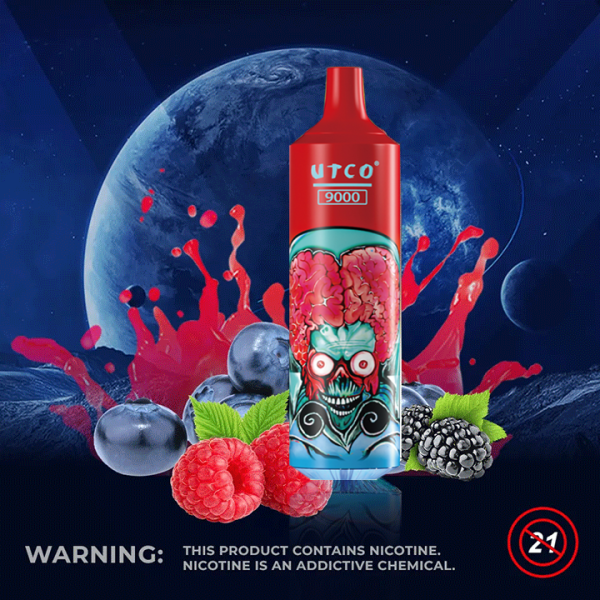 UTCO Aliens 9000 Einweg E-Zigarette Disposable Kit wiederaufladbar - Kaufen Sie 3 Stück und erhalten Sie 1 Stück zusätzlich als Geschenk (Produkte und Geschmacksrichtungen sind zufällig)