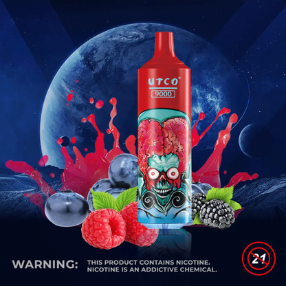 UTCO Aliens 9000 Einweg E-Zigarette Disposable Kit wiederaufladbar - Kaufen Sie 3 Stück und erhalten Sie 1 Stück zusätzlich als Geschenk (Produkte und Geschmacksrichtungen sind zufällig)