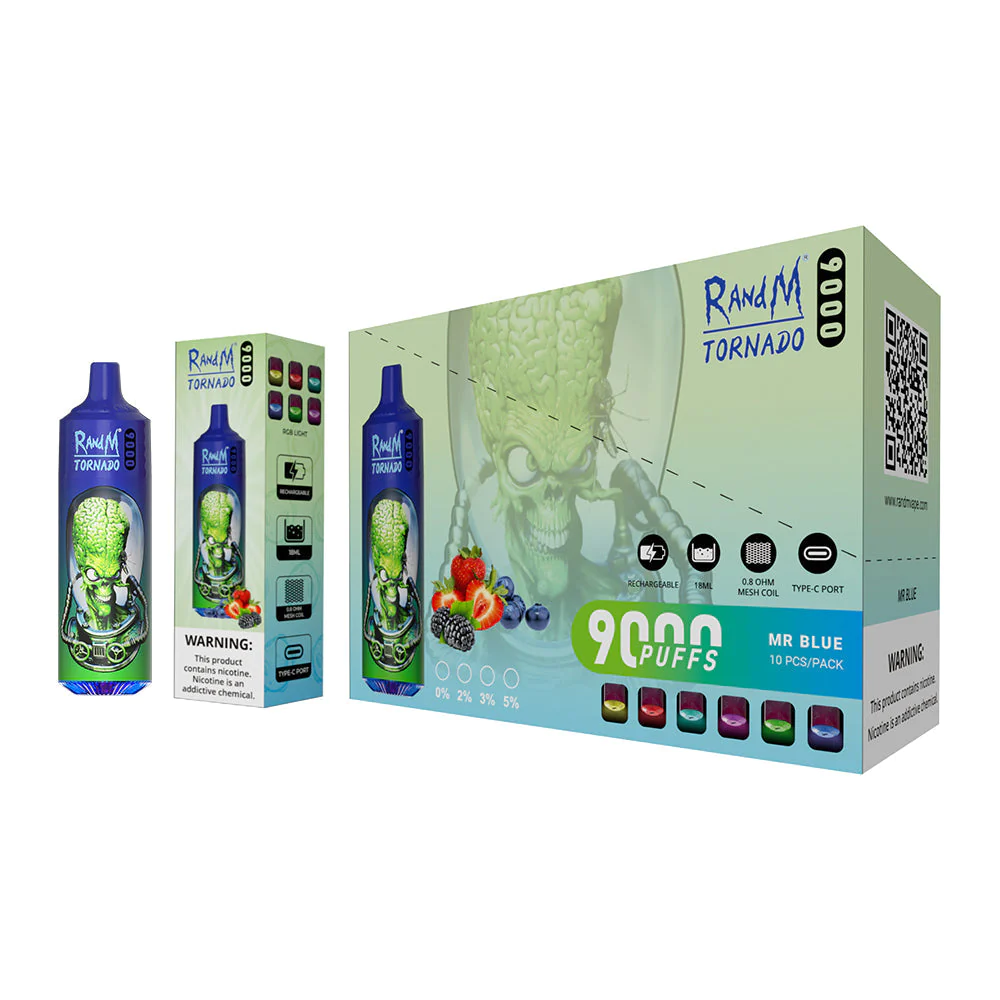 Fumot RandM Tornado 9000 Puffs Wiederaufladbares Einweg Disposable Kit 18ml (20mg)- 💥 Nehme 5 Zahle NUR 4! + Ab einem Einkauf von 100€ 2 Mystery Gratis💥