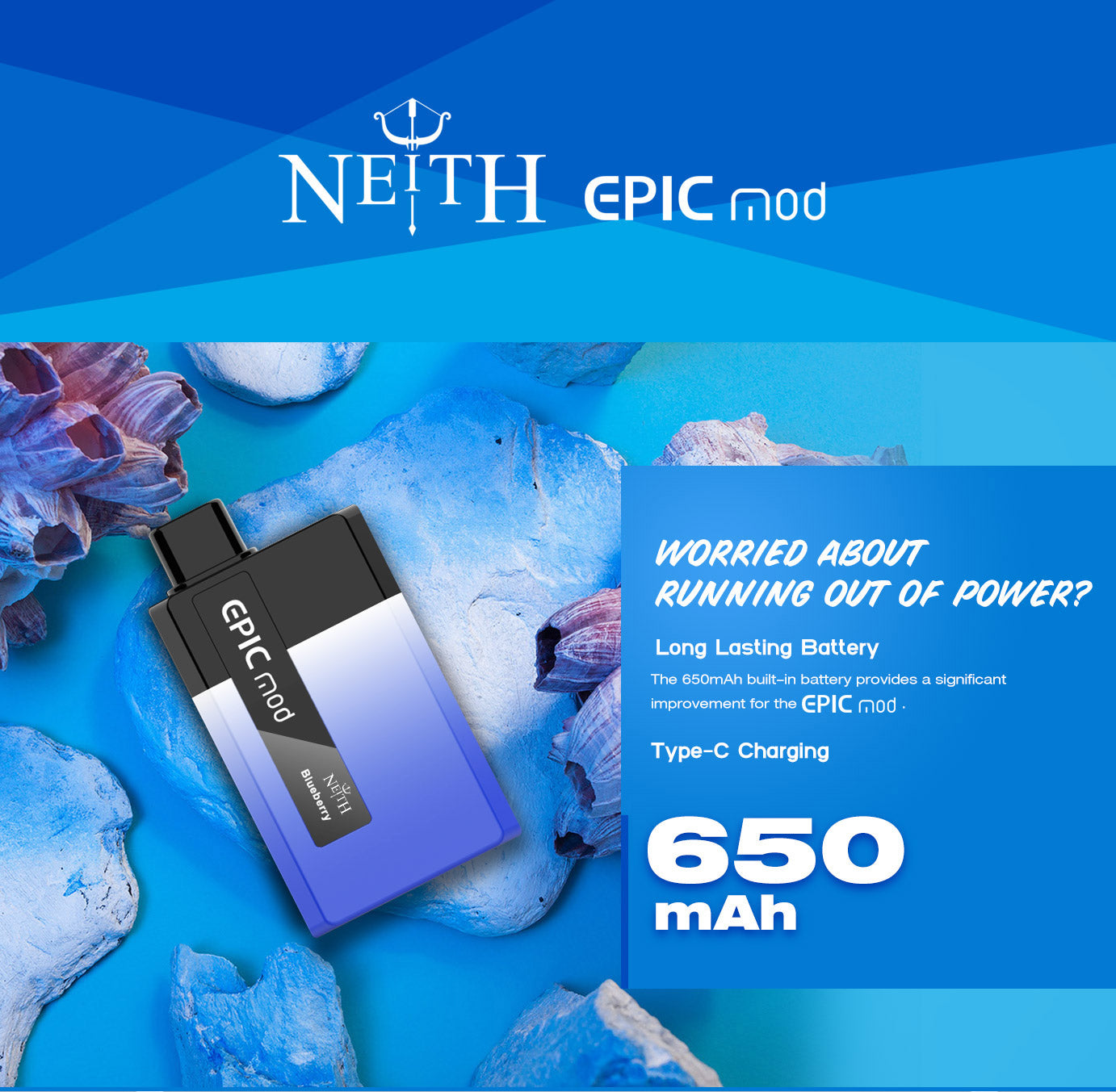 [Clearance sale] NEITH EPICMOD 5500 Wiederaufladbares Einweg E-Zigarette Kit 650mAh (20mg)