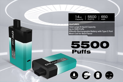 [Clearance sale] NEITH EPICMOD 5500 Wiederaufladbares Einweg E-Zigarette Kit 650mAh (50mg)