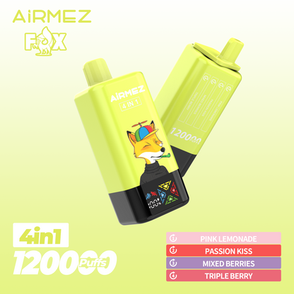 AiRMEZ Fox 4in1 120K 60ml Einweg Kit (120000 Puffs) - 💥 Nehme 5 Zahle NUR 4! + Ab einem Einkauf von 100€ 2 Mystery Gratis💥