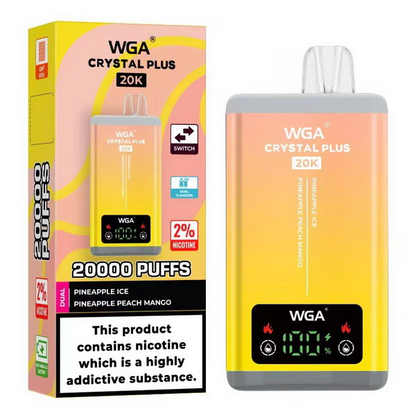 WGA Crystal Plus 20000 Puffs 2-in-1 Wiederaufladbares Einweg Kit - 📢EXKLUSIVES ANGEBOT - Nehme 4 Zahle NUR 3 an der Kasse!+Ab einem Einkauf von 100€ 1 Mystery Vapes Gratis📢