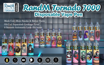 Fumot RandM Tornado 7000 Puffs Wiederaufladbares Einweg Disposable Kit 14ml (20mg) - 💥 Nehme 5 Zahle NUR 4! + Ab einem Einkauf von 100€ 2 Mystery Gratis💥