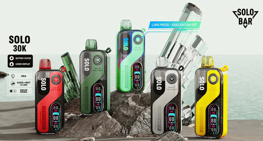 Solobar Solo 30K 30000 Puffs Wiederaufladbares Einweg Kit - Kauf 4 Vapes und bezahle nur 3 Vapes