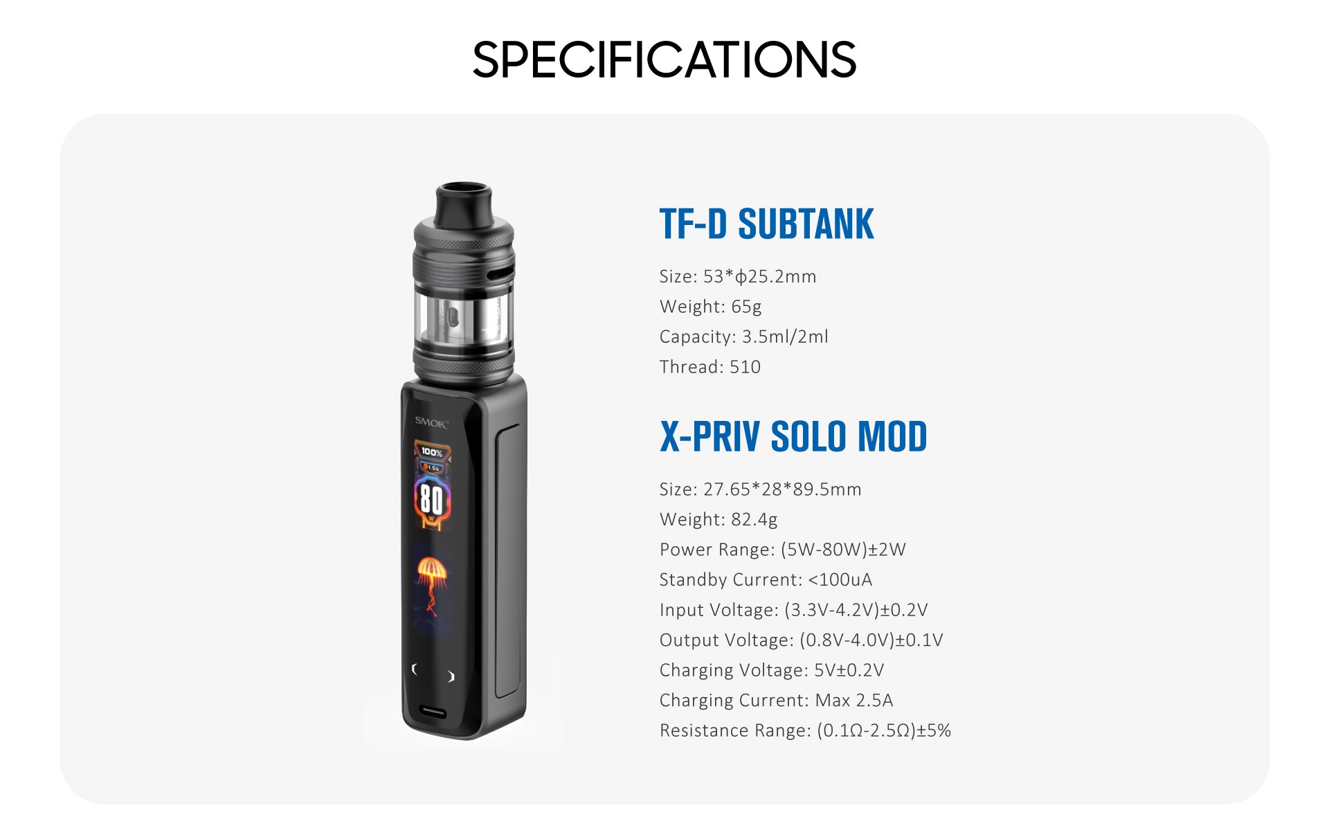 SMOK X-Priv Solo Kit 80W