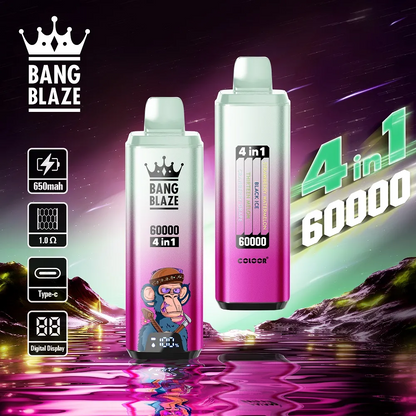 Bang Blaze 4IN1 60000 60K Puffs Wiederaufladbares Einweg Kit - 💥 Nehme 5 Zahle NUR 4! + Ab einem Einkauf von 100€ 2 Mystery Gratis💥