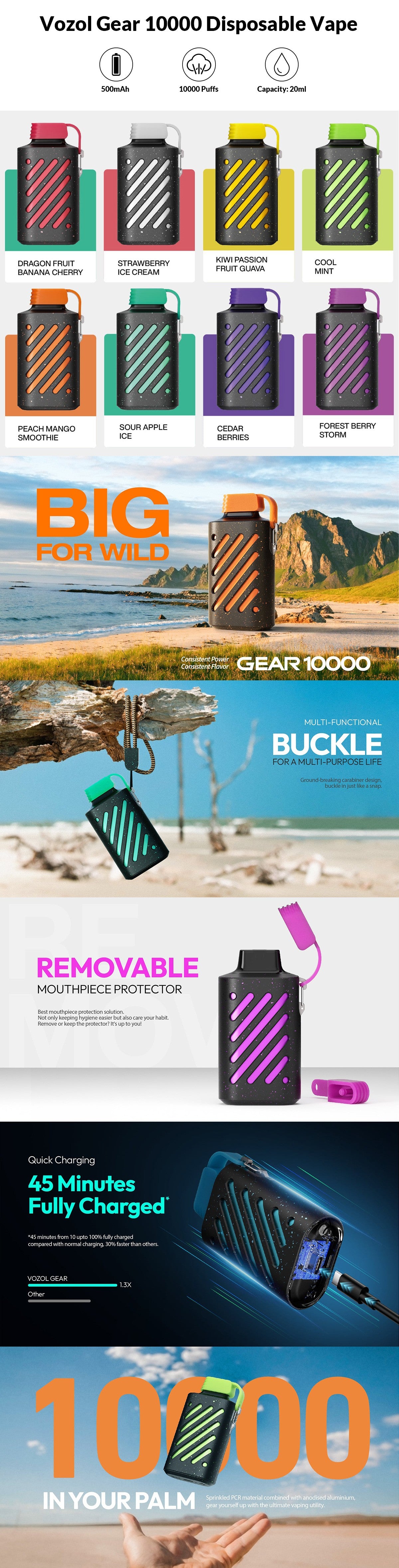 Vozol Gear 10000 Puffs Einweg Kit