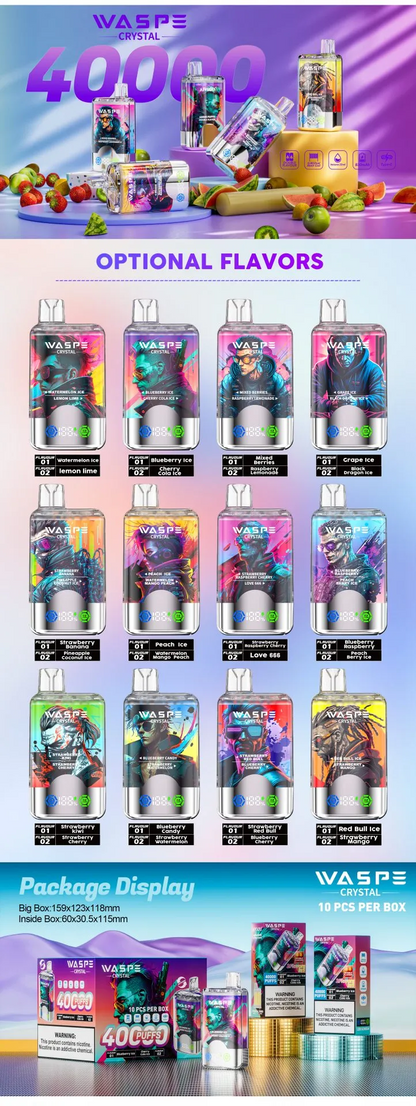 WASPE Crystal 40000 Puffs 40K Einweg Kit (Double Flavor)