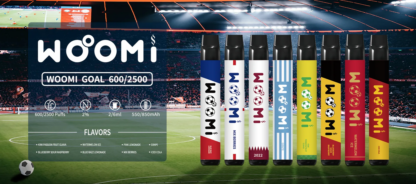 WOOMI GOAL 2500 Puffs Disposable Einweg Vape Kit 850mAh