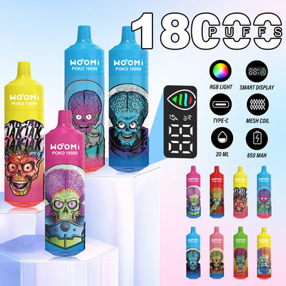 Woomi POKO 18000 Puffs Wiederaufladbares Einweg Kit 10 Stück/Packung