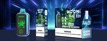 Woomi Play 22000 Puffs Wiederaufladbares Einweg Kit (vollständiger LED-Bildschirm) 10 Stück/Packung