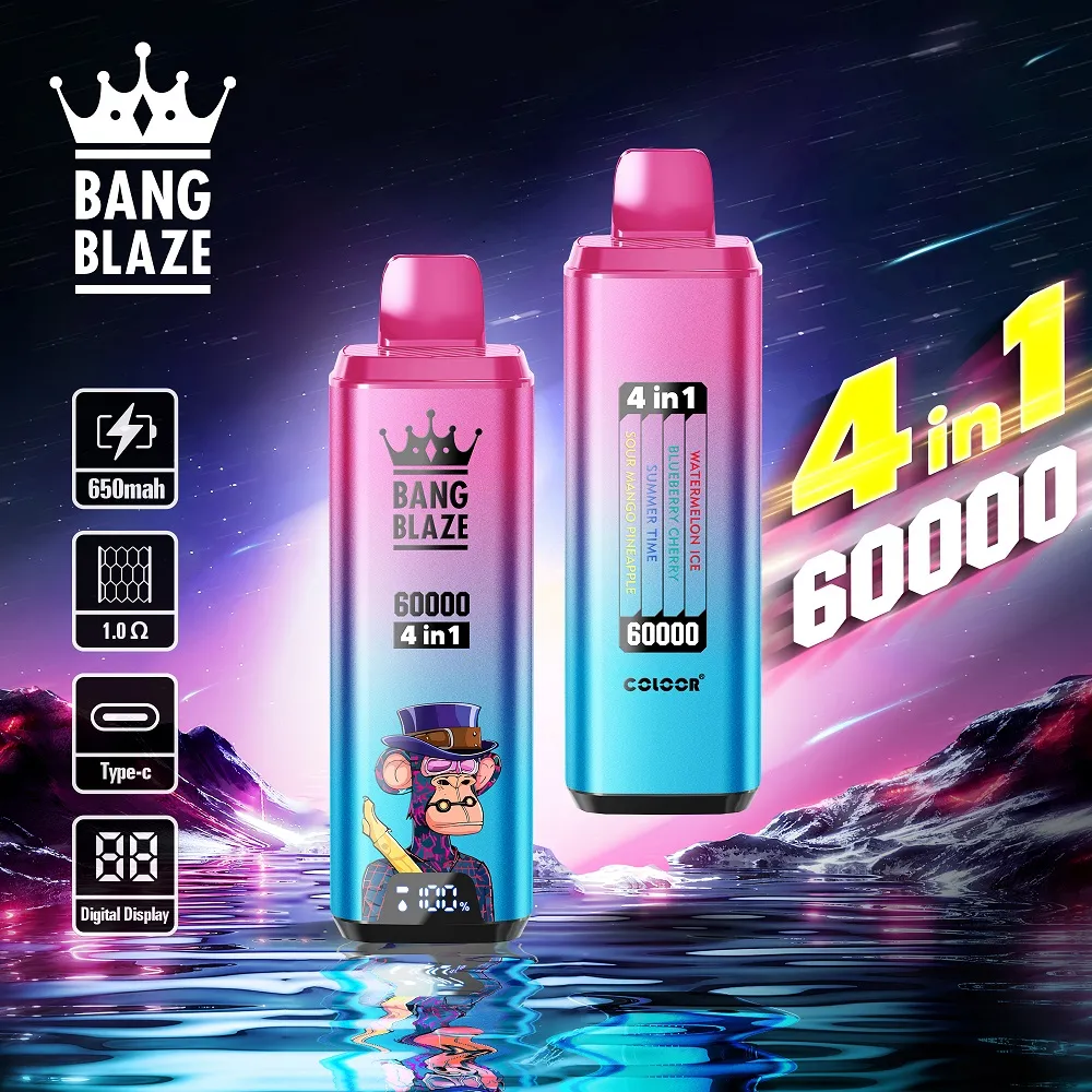 Bang Blaze 4IN1 60000 60K Puffs Wiederaufladbares Einweg Kit - 💥 Nehme 5 Zahle NUR 4! + Ab einem Einkauf von 100€ 2 Mystery Gratis💥