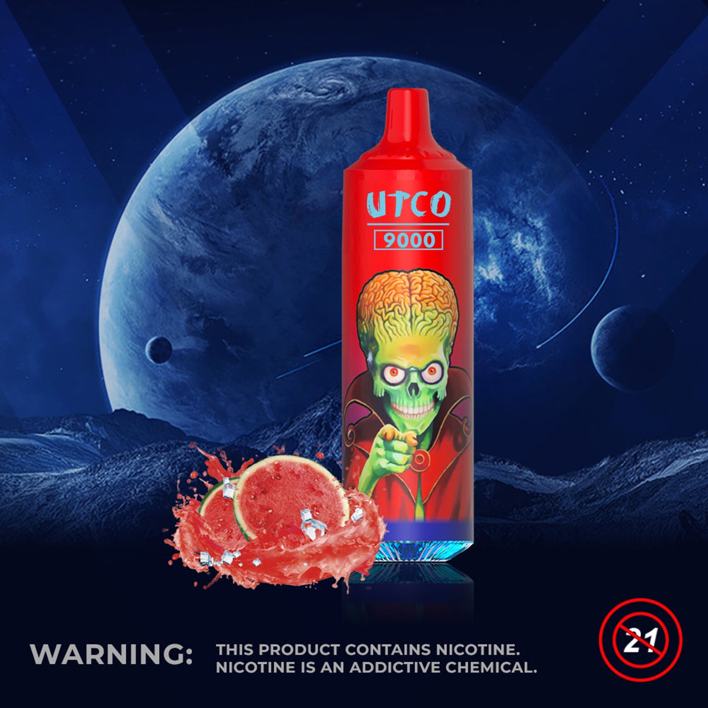 UTCO Aliens 9000 Einweg E-Zigarette Disposable Kit wiederaufladbar - Kaufen Sie 3 Stück und erhalten Sie 1 Stück zusätzlich als Geschenk (Produkte und Geschmacksrichtungen sind zufällig)