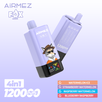 AiRMEZ Fox 4in1 120K 60ml Einweg Kit (120000 Puffs) - 💥 Nehme 5 Zahle NUR 4! + Ab einem Einkauf von 100€ 2 Mystery Gratis💥