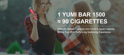 [Clearance sale] YUMI Bar 1500 Züge Einweg E-Zigarette Kit 850mAh (50mg)