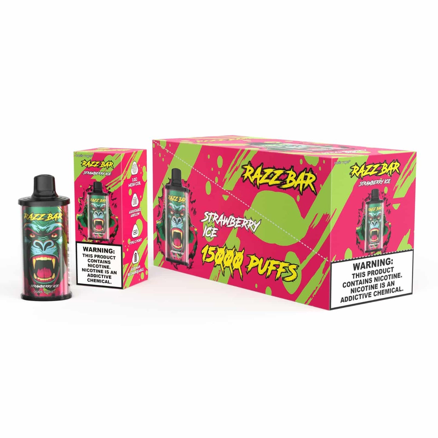 Razz Bar 15000 15K Puffs Einweg Kit- 💥 Nehme 5 Zahle NUR 4! + Ab einem Einkauf von 100€ 2 Mystery Gratis💥
