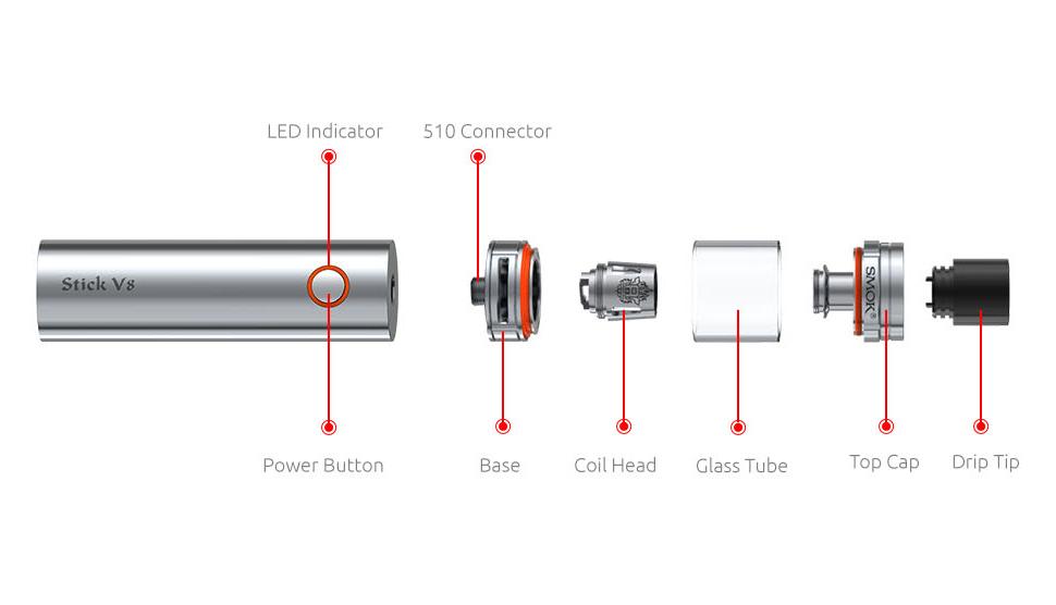 SMOK STICK V8 Starterkit Starterset mit TFV8 Big Baby Tank - 5,0 ml & 3000mAh