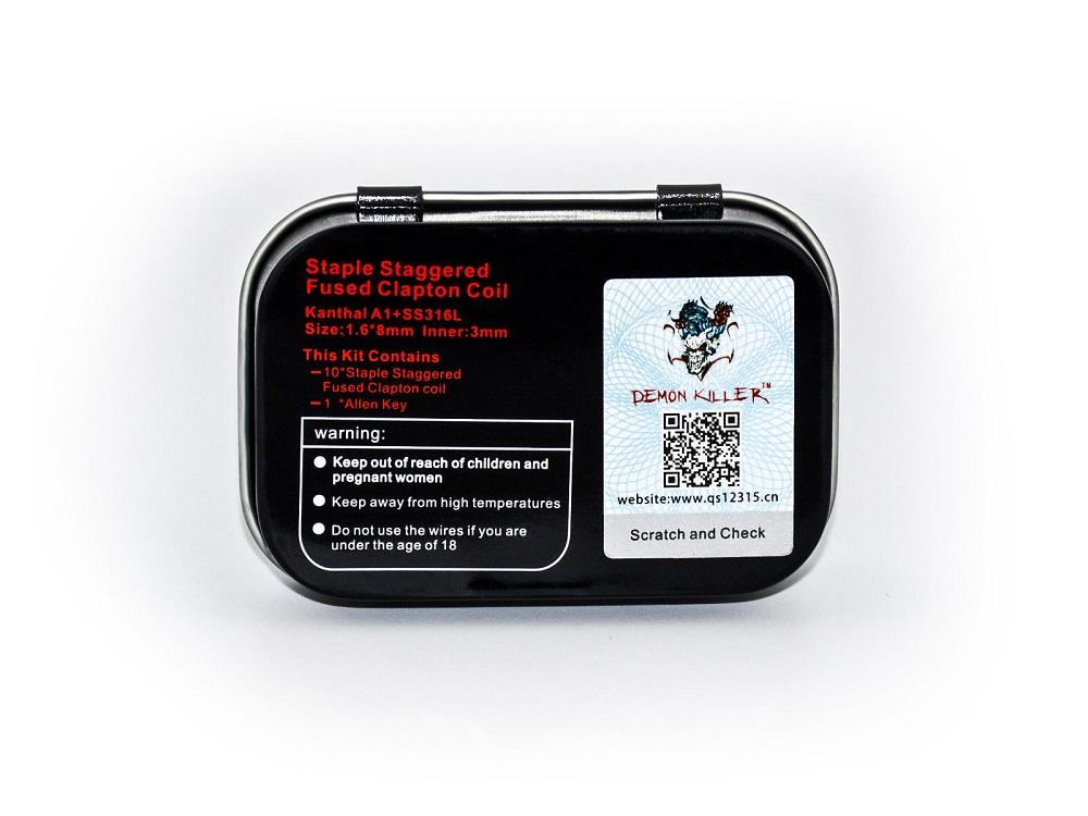 Demon Killer Staple Staggered Fused Clapton Fertigcoil 0,3 Ohm - 10 Stück / Packung