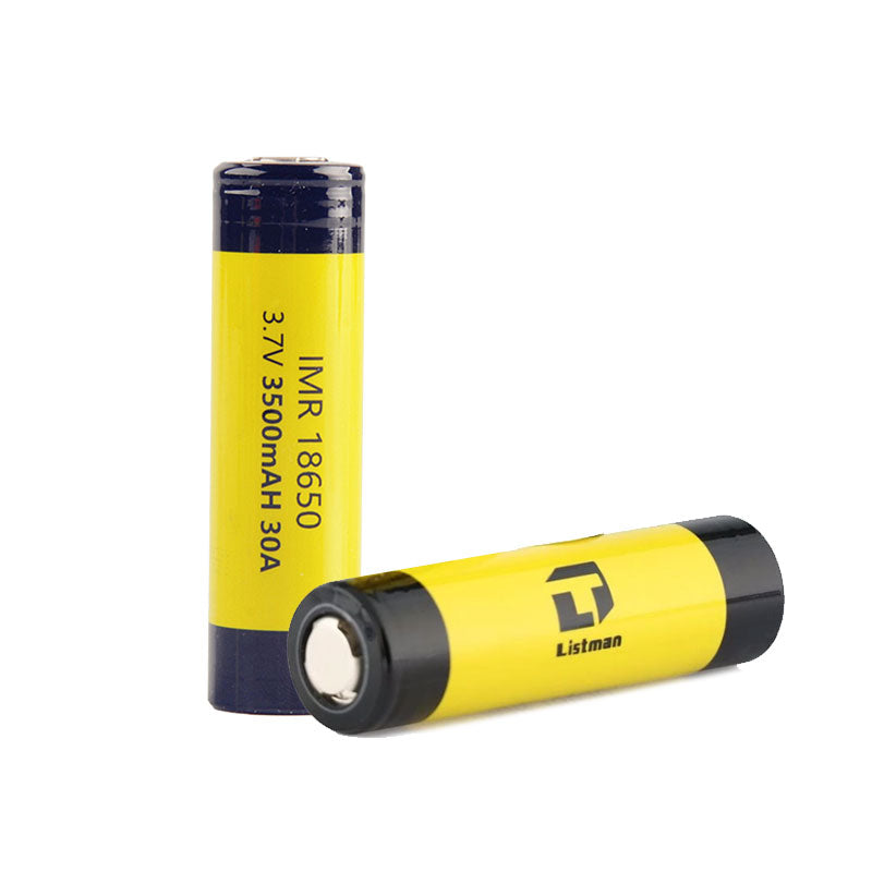 Listman IMR 18650 3500mAh 30A Flat Top Li-Ion Wiederaufladbare Batterie 2Stück
